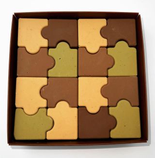 Jedna z našich letošních podzimních novinek Puzzle aka pravý nugát arašídový s bílou/mléčnou, pistáciový a lískoříškový,...